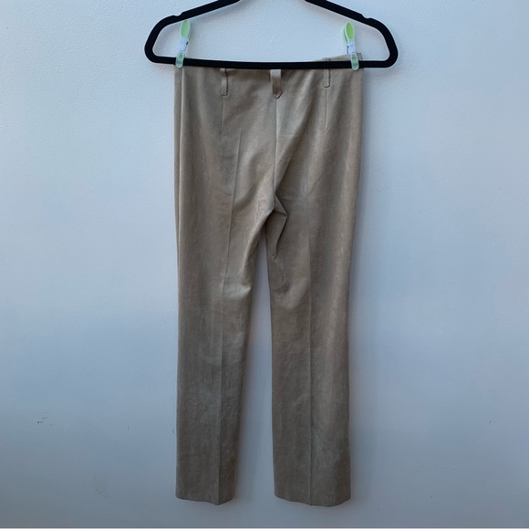 Marc Cain Women’s Size N1 UK 8 Tan Faux Suede Flare Pleat Trouser Stretch 70s - Picture 5 of 8